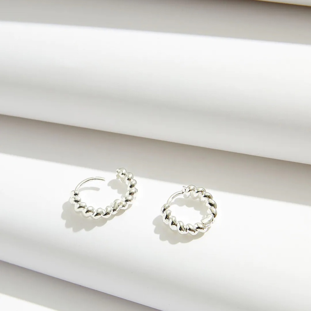 Delicate Collection Demi-Fine 14k Plated Puffed Huggie Hoop